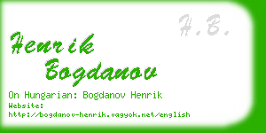 henrik bogdanov business card
